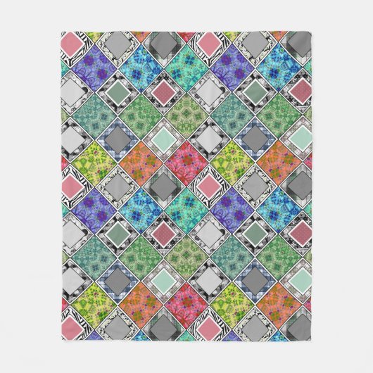 mehrfarbig , rustikal , Patchwork , Patchwork , Pa Fleecedecke (Vorderseite)