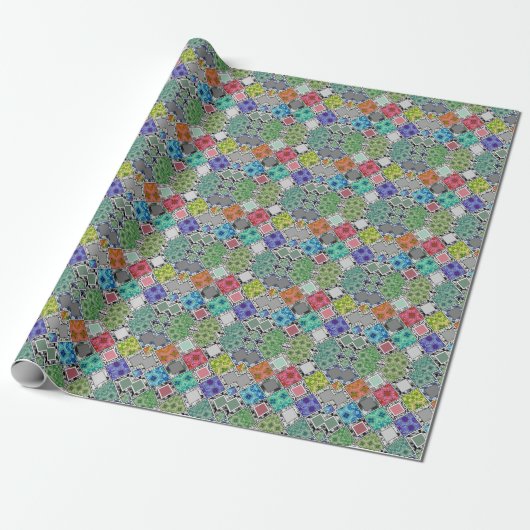 mehrfarbig , rustikal , Patchwork , Patchwork , Pa Geschenkpapier (Ungerollt)