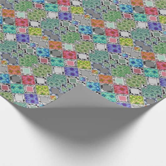 mehrfarbig , rustikal , Patchwork , Patchwork , Pa Geschenkpapier (Ecke)