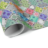 mehrfarbig , rustikal , Patchwork , Patchwork , Pa Geschenkpapier (Rolleneckpunkt)