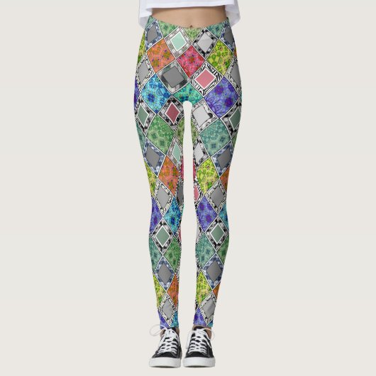mehrfarbig , rustikal , Patchwork , Patchwork , Pa Leggings (Vorderseite)