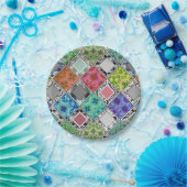 mehrfarbig , rustikal , Patchwork , Patchwork , Pa Pappteller (Party)