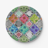 mehrfarbig , rustikal , Patchwork , Patchwork , Pa Pappteller (Vorderseite)