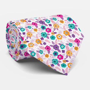 mehrfarbig Schönes elegantes Blume-Muster Krawatte