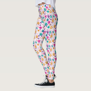 mehrfarbig Schönes elegantes Blume-Muster Leggings