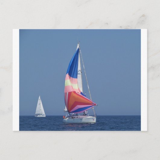 Mehrfarbig Spinnaker Postkarte (Vorderseite)
