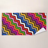 Mehrfarbig Zigzag Zickzack Black Design Badehandtuch (Badehandtuch)