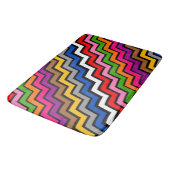 Mehrfarbig Zigzag Zickzack Black Design Badematte (Schrägansicht)