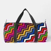 Mehrfarbig Zigzag Zickzack Black Design Duffle Bag (Rückseite)
