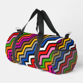 Mehrfarbig Zigzag Zickzack Black Design Duffle Bag (Rechte Ecke)