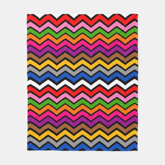 Mehrfarbig Zigzag Zickzack Black Design Fleecedecke (Vorderseite)