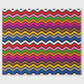 Mehrfarbig Zigzag Zickzack Black Design Geschenkpapier (Flach)