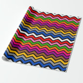 Mehrfarbig Zigzag Zickzack Black Design Geschenkpapier (Ungerollt)