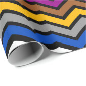 Mehrfarbig Zigzag Zickzack Black Design Geschenkpapier (Rolleneckpunkt)