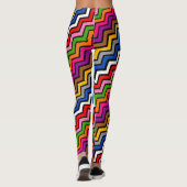 Mehrfarbig Zigzag Zickzack Black Design Leggings (Rückseite)