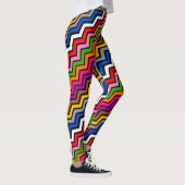 Mehrfarbig Zigzag Zickzack Black Design Leggings (Rechts)