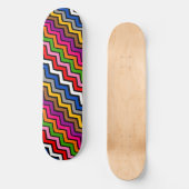 Mehrfarbig Zigzag Zickzack Black Design Skateboard (Vorderseite)