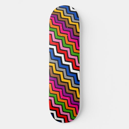 Mehrfarbig Zigzag Zickzack Black Design Skateboard (Vorderseite)