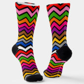 Mehrfarbig Zigzag Zickzack Black Design Socken (Gewinkelt)
