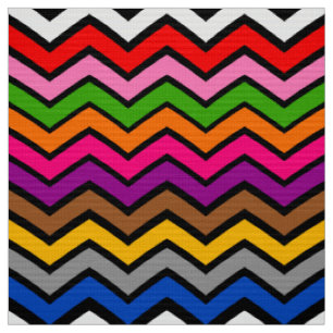 Mehrfarbig Zigzag Zickzack Black Design Stoff
