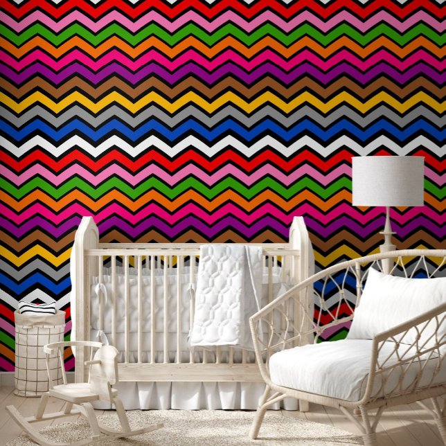 Mehrfarbig Zigzag Zickzack Black Design Tapete (Von Creator hochgeladen)