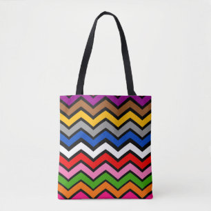 Mehrfarbig Zigzag Zickzack Black Design Tasche