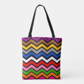 Mehrfarbig Zigzag Zickzack Black Design Tasche (Rückseite)