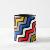 Mehrfarbig Zigzag Zickzack Black Design Tasse (Zentrum)