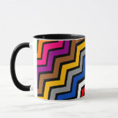 Mehrfarbig Zigzag Zickzack Black Design Tasse (Links)