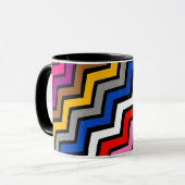 Mehrfarbig Zigzag Zickzack Black Design Tasse (Vorderseite Links)