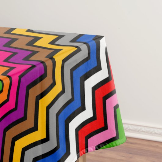 Mehrfarbig Zigzag Zickzack Black Design Tischdecke