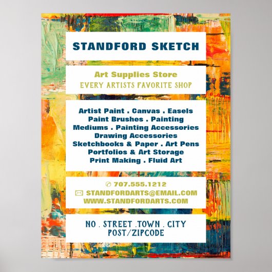Mehrfarbige Abstrakte Farbe, Kunsthandwerksgeschäf Poster (Vorne)