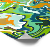 mehrfarbige Abstrakte Fluid-Bewegung Poster (Ecke)