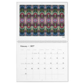 Mehrfarbige Abstrakte Fraktal 2026 Kalender (Feb 2027)