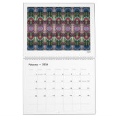 Mehrfarbige Abstrakte Fraktal 2026 Kalender (Feb 2026)