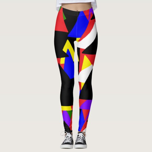 mehrfarbige Abstrakte Leggings (Vorderseite)
