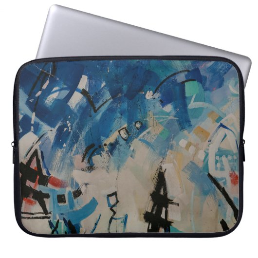 mehrfarbige abstrakte Mauer Laptopschutzhülle (Vorderseite)