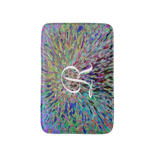 Mehrfarbige Abstrakte Mit Monogramm Zahnmatte Badematte (Vorderseite Vertikal)