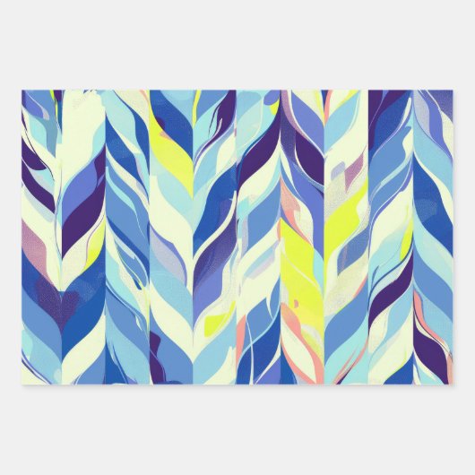 mehrfarbige Abstrakte Streifen Geschenkpapier Set (Vorderseite)