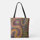Mehrfarbige abstrakte wellige Musterdesign Tasche (Rückseite)