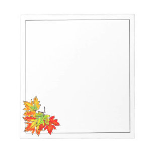 mehrfarbige Ahorn-Blätter Notizblock