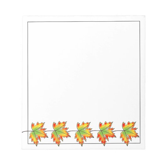 mehrfarbige Ahorn-Blätter Notizblock (Vorderseite)