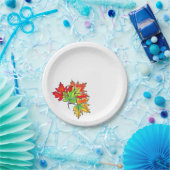 mehrfarbige Ahorn-Blätter Pappteller (Party)