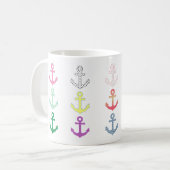Mehrfarbige Anker Kaffeetasse (Vorderseite Links)
