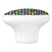 Mehrfarbige Äpfel Keramikknauf (Seitenansicht)