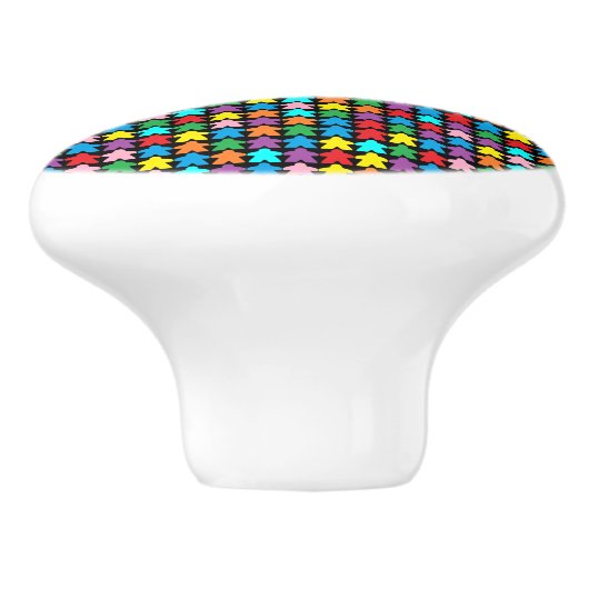 Mehrfarbige Äpfel Keramikknauf (Seitenansicht)