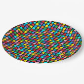 Mehrfarbige Äpfel Pappteller (Schrägansicht)