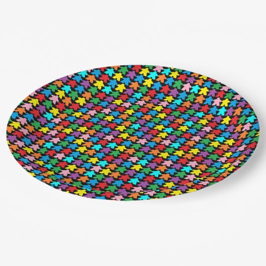 Mehrfarbige Äpfel Pappteller (Schrägansicht)