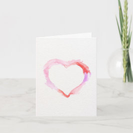 Mehrfarbige Aquarell-Herz Valentinstagskarte Dankeskarte