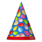 mehrfarbige Ballons am Himmel Partyhütchen (Links)